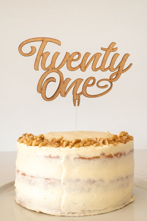 "Twenty One" Cake Topper