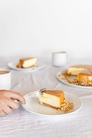A slice of peanut butter cheesecake