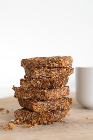 A close up of a stack of oat crunchies